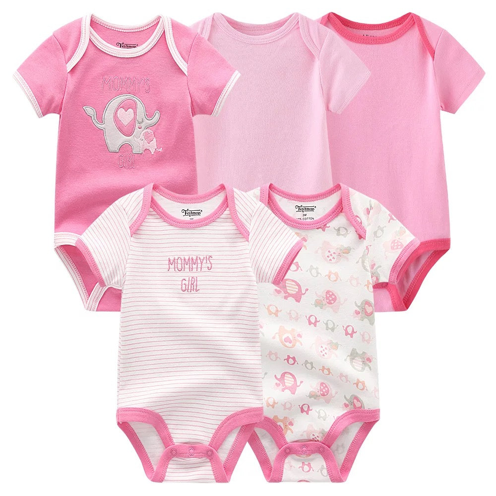 5 Piece Body Suit Set Pink, Kid's Clothing