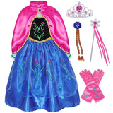 Girls Princess Anna Costume and Accessory Set