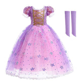 Girls Rapunzel Costume and Hairpiece Set