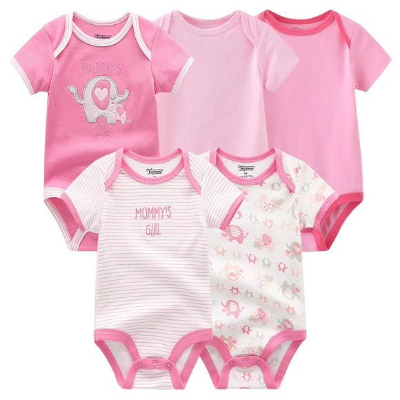 Baby Girls 5 Piece Bodysuit Set