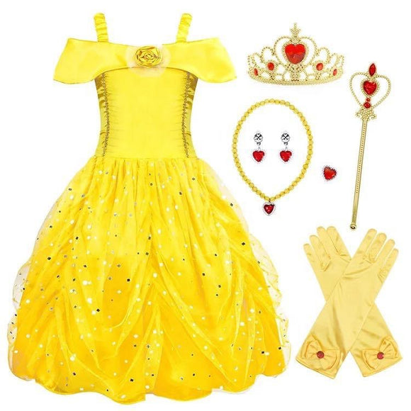 Girls Belle Costume and Accessory Set
