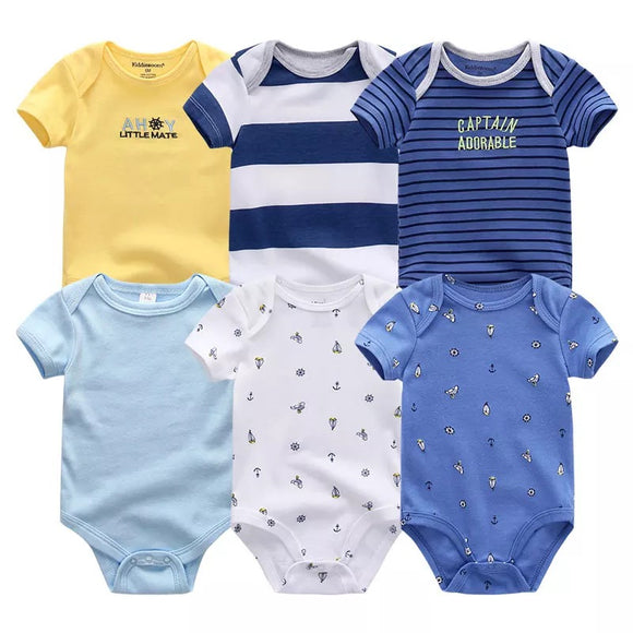 Baby Boys 6 Piece Bodysuit Set