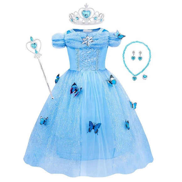 Girls Cinderella Costume and Accessory Set